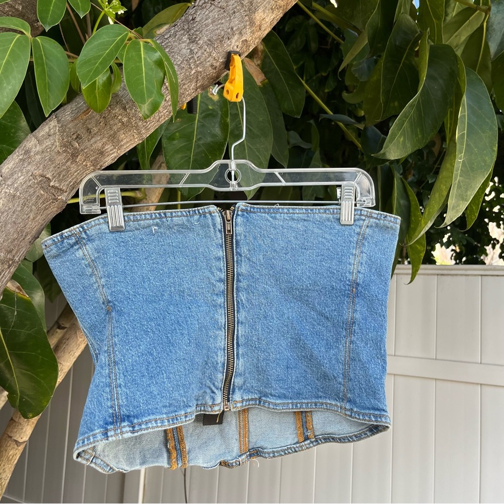 NWT Zara The Sculpted Denim Bodice Corset Top. - Picture 12 of 12